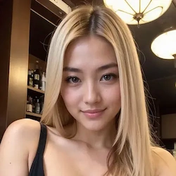 AI asian blonde girl